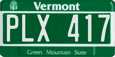 VT license plate PLX417