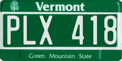 VT license plate PLX418