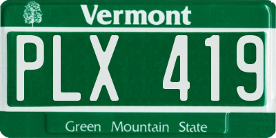 VT license plate PLX419