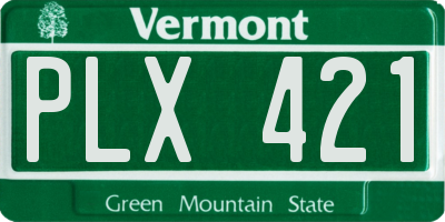 VT license plate PLX421