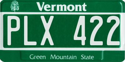 VT license plate PLX422