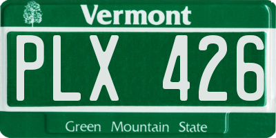 VT license plate PLX426