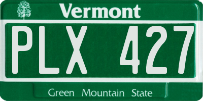 VT license plate PLX427