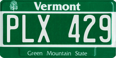 VT license plate PLX429