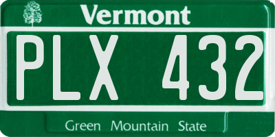 VT license plate PLX432