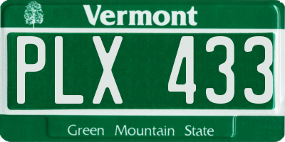 VT license plate PLX433