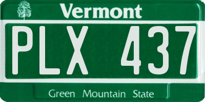 VT license plate PLX437