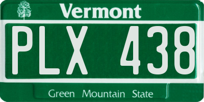 VT license plate PLX438