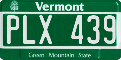 VT license plate PLX439