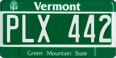 VT license plate PLX442