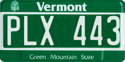 VT license plate PLX443