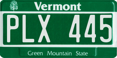 VT license plate PLX445