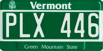 VT license plate PLX446