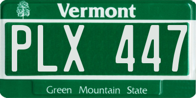 VT license plate PLX447