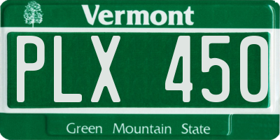 VT license plate PLX450
