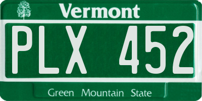 VT license plate PLX452