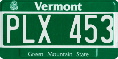 VT license plate PLX453
