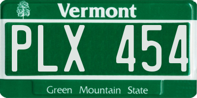 VT license plate PLX454