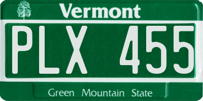 VT license plate PLX455