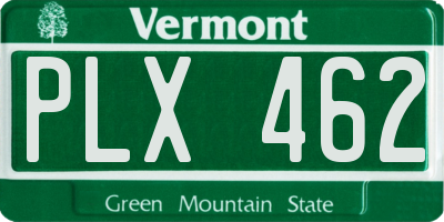 VT license plate PLX462