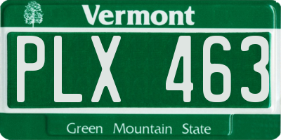 VT license plate PLX463