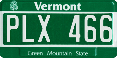 VT license plate PLX466