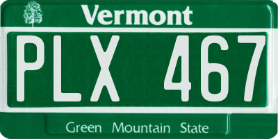 VT license plate PLX467