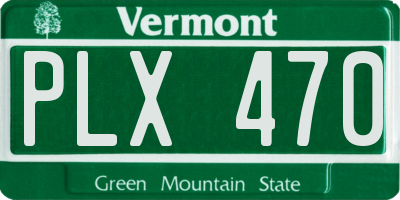 VT license plate PLX470