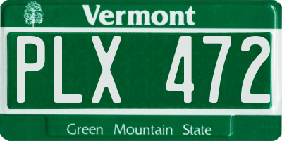 VT license plate PLX472