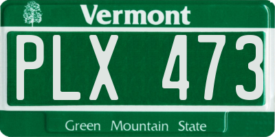 VT license plate PLX473