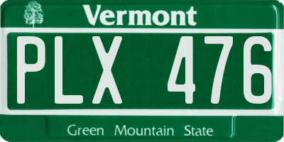 VT license plate PLX476