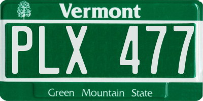 VT license plate PLX477