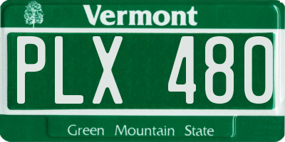 VT license plate PLX480