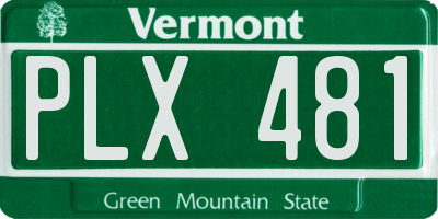 VT license plate PLX481