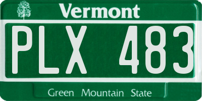 VT license plate PLX483