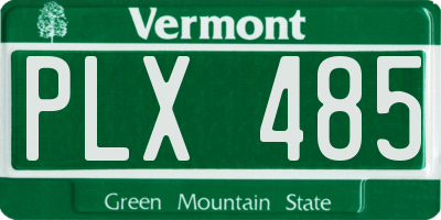 VT license plate PLX485