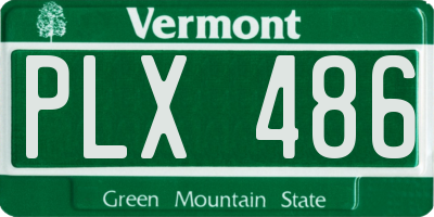 VT license plate PLX486