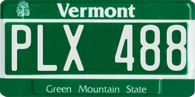 VT license plate PLX488