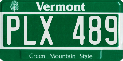 VT license plate PLX489