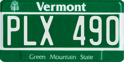 VT license plate PLX490