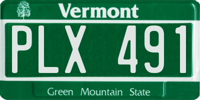 VT license plate PLX491