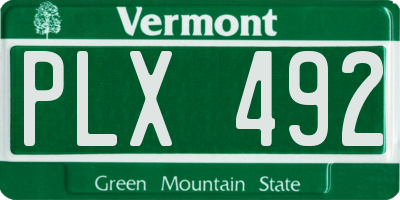 VT license plate PLX492