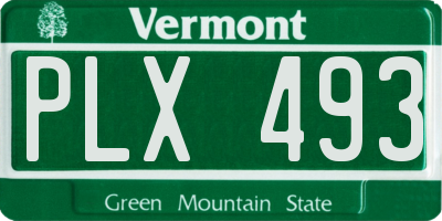 VT license plate PLX493