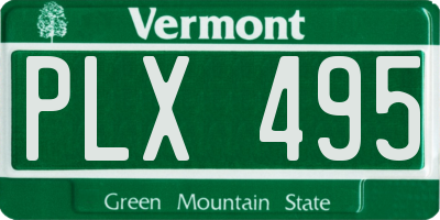 VT license plate PLX495