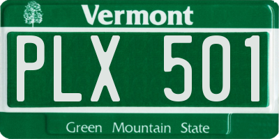 VT license plate PLX501
