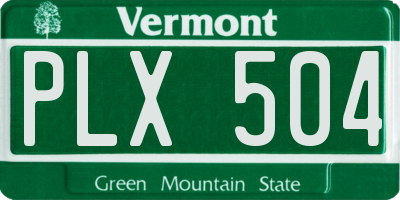 VT license plate PLX504