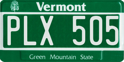 VT license plate PLX505