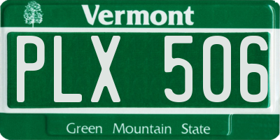 VT license plate PLX506