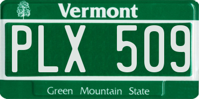 VT license plate PLX509