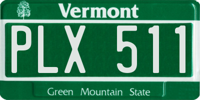 VT license plate PLX511